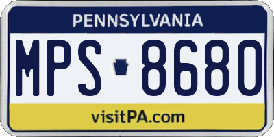 PA license plate MPS8680