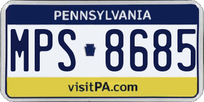PA license plate MPS8685