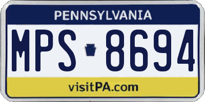 PA license plate MPS8694