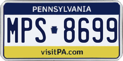 PA license plate MPS8699