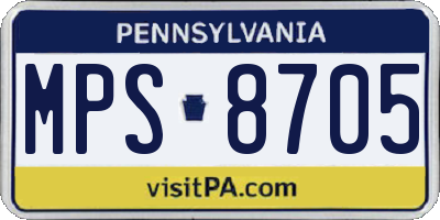 PA license plate MPS8705