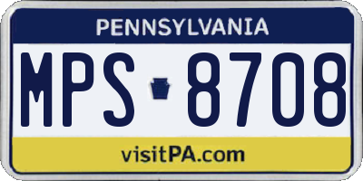 PA license plate MPS8708