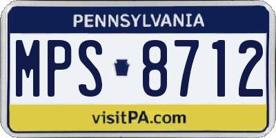 PA license plate MPS8712