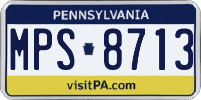 PA license plate MPS8713