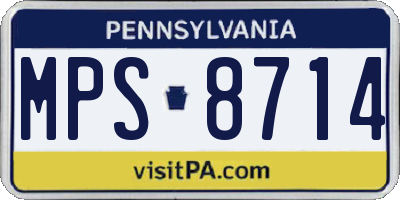 PA license plate MPS8714