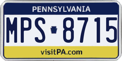 PA license plate MPS8715