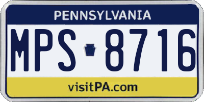 PA license plate MPS8716