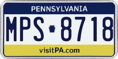 PA license plate MPS8718