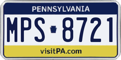PA license plate MPS8721