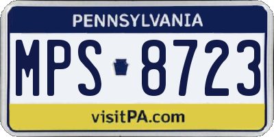PA license plate MPS8723