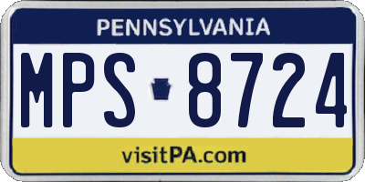 PA license plate MPS8724