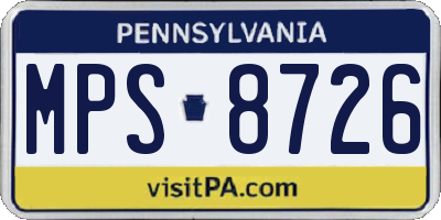 PA license plate MPS8726