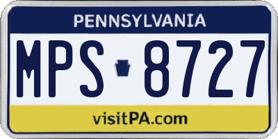 PA license plate MPS8727