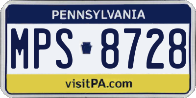 PA license plate MPS8728