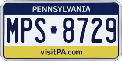 PA license plate MPS8729
