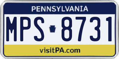 PA license plate MPS8731