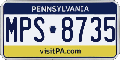 PA license plate MPS8735