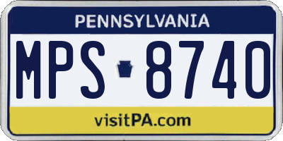 PA license plate MPS8740