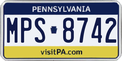 PA license plate MPS8742