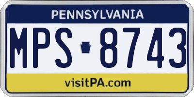 PA license plate MPS8743