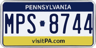 PA license plate MPS8744