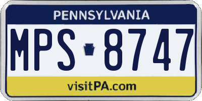 PA license plate MPS8747