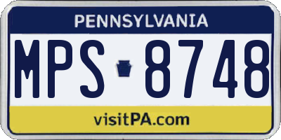 PA license plate MPS8748
