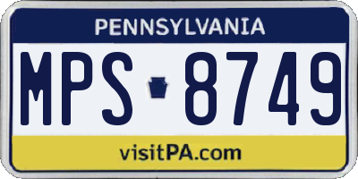 PA license plate MPS8749