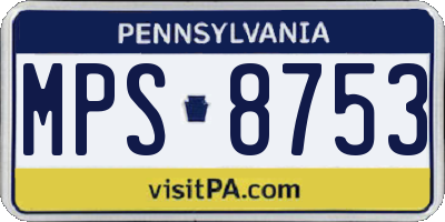 PA license plate MPS8753