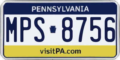 PA license plate MPS8756