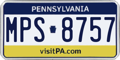 PA license plate MPS8757