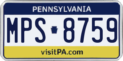 PA license plate MPS8759