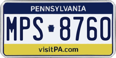 PA license plate MPS8760