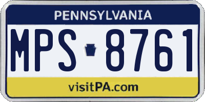 PA license plate MPS8761