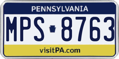 PA license plate MPS8763
