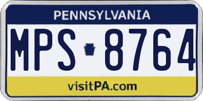 PA license plate MPS8764