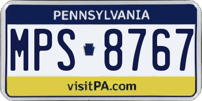 PA license plate MPS8767
