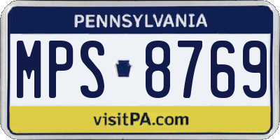 PA license plate MPS8769