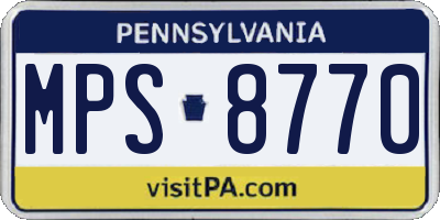 PA license plate MPS8770