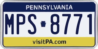 PA license plate MPS8771