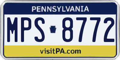 PA license plate MPS8772