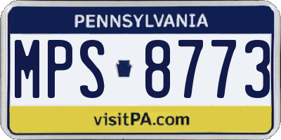 PA license plate MPS8773