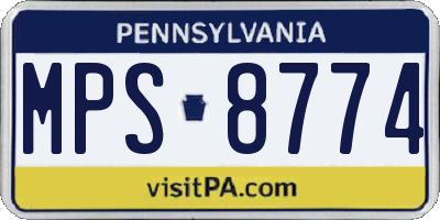PA license plate MPS8774