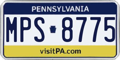 PA license plate MPS8775