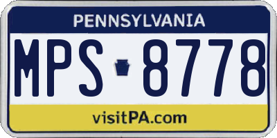 PA license plate MPS8778