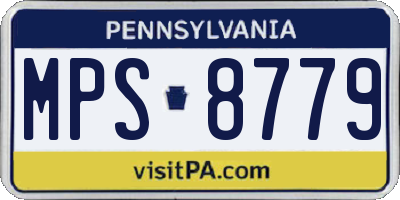 PA license plate MPS8779