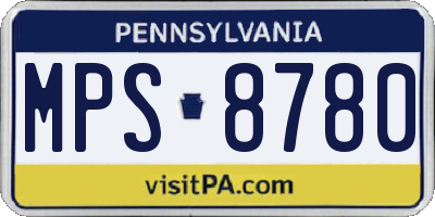 PA license plate MPS8780