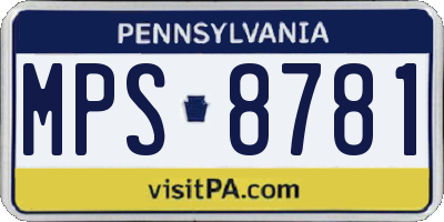PA license plate MPS8781