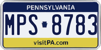 PA license plate MPS8783