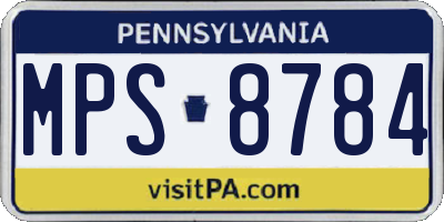 PA license plate MPS8784